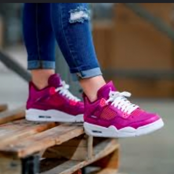 Nike Air Jordan 4 Retro GS Fuchsia Blast- Size 7Y - Picture 2 of 9